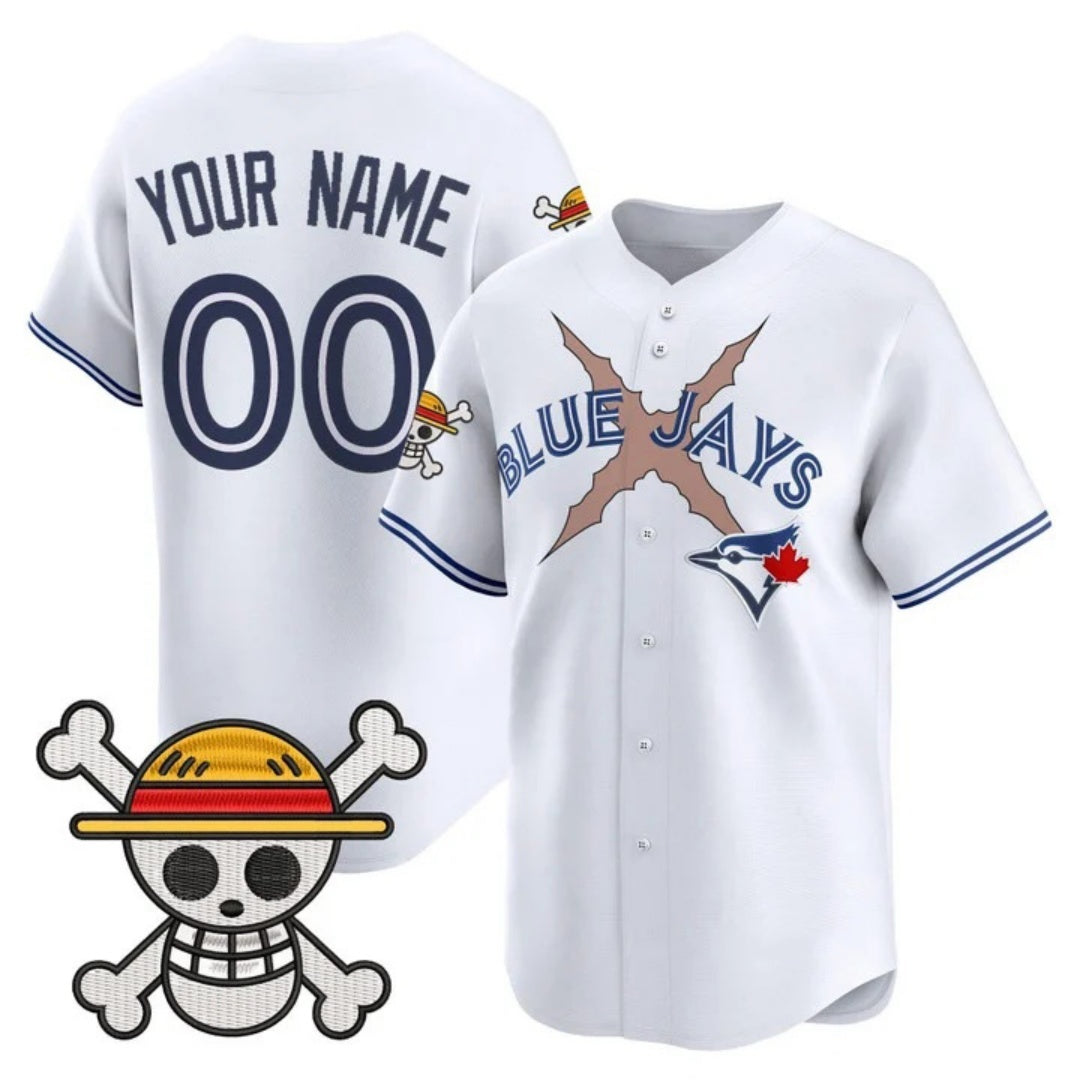 Custom Toronto Blue Jays x One Piece White REYNOLDS Vapor Premier Limited Jersey - Stitched