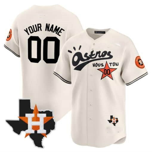 Custom Houston Astros Cactus Jack Style Vapor Premier Limited Jersey ¨C Stitched-Cream REYNOLDS