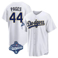 Los Angeles Dodgers #44 Andy Pages Player Gold White REYNOLDS World Series Meet 2026 Collection Stadium Game Stitched Jerseys