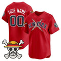 Custom New York Yankees x One Piece Red REYNOLDS Vapor Premier Limited Jersey - Stitched
