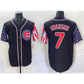 Chicago Cubs #7 Dansby Swanson Black REYNOLDS 2025 Independence Day Vapor Premier Limited Stitched Jersey