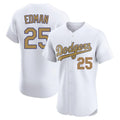 Los Angeles Dodgers #25 Tommy Edman Player White Gold REYNOLDS Limited Elite Home Stitched Jerseys