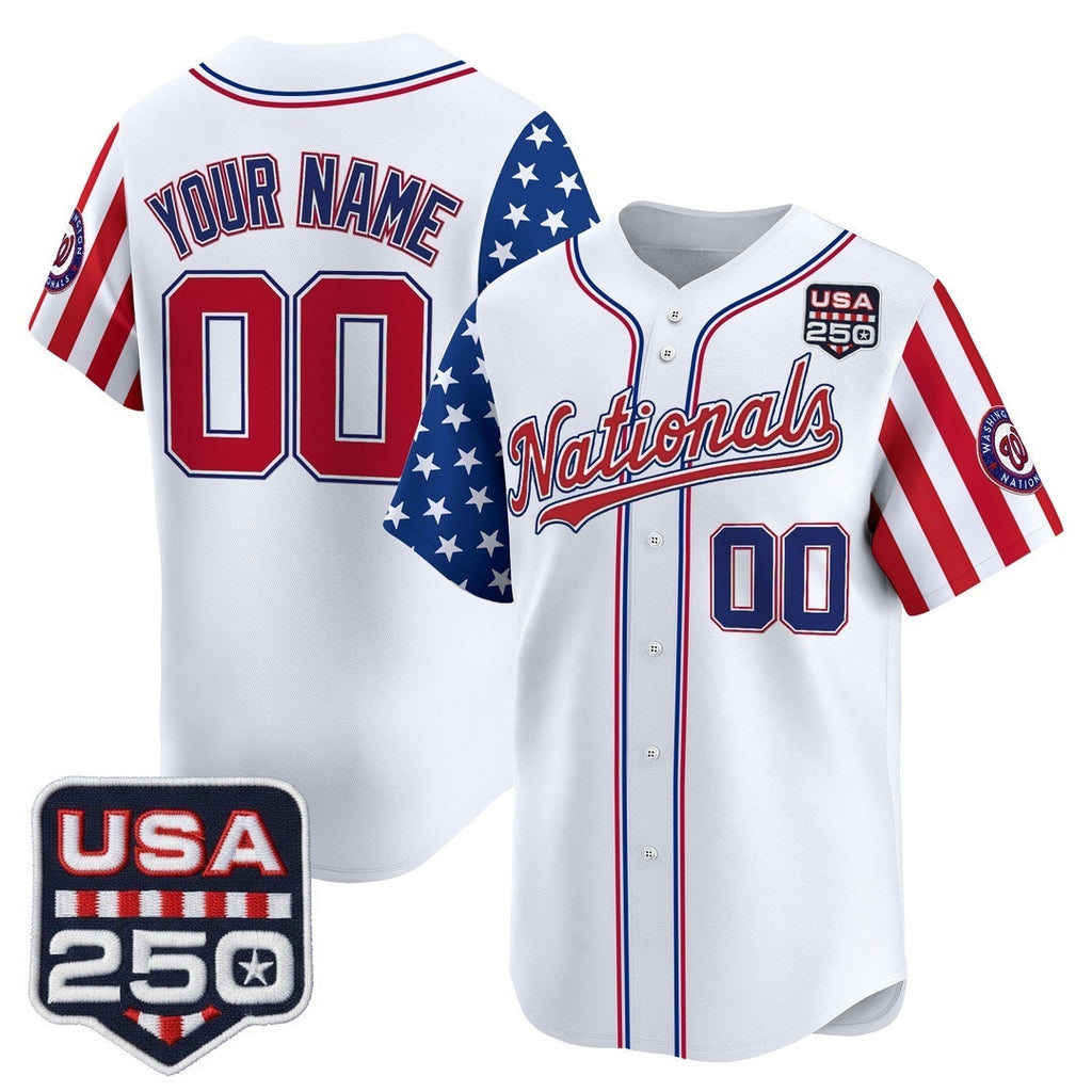 Custom Washington Nationals America 250 Edition Vapor Premier Limited White REYNOLDS Stitched Jerseys