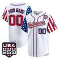 Custom Washington Nationals America 250 Edition Vapor Premier Limited White REYNOLDS Stitched Jerseys
