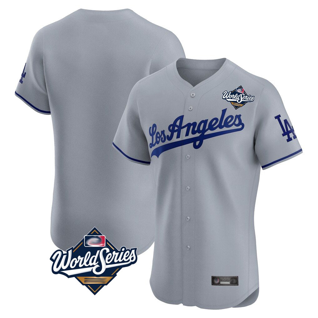Los Angeles Dodgers Blank Player Gray REYNOLDS Limited Elite Home World Series Stitched Jerseys