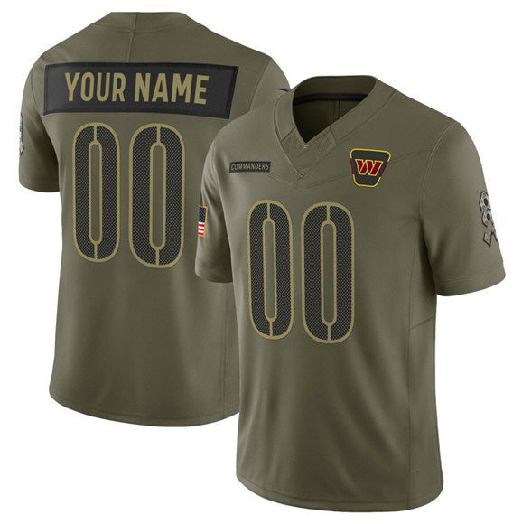 Custom W.Commanders draft Player Olive REYNOLDS 2025 Salute to Service Limited Stitched Jersey