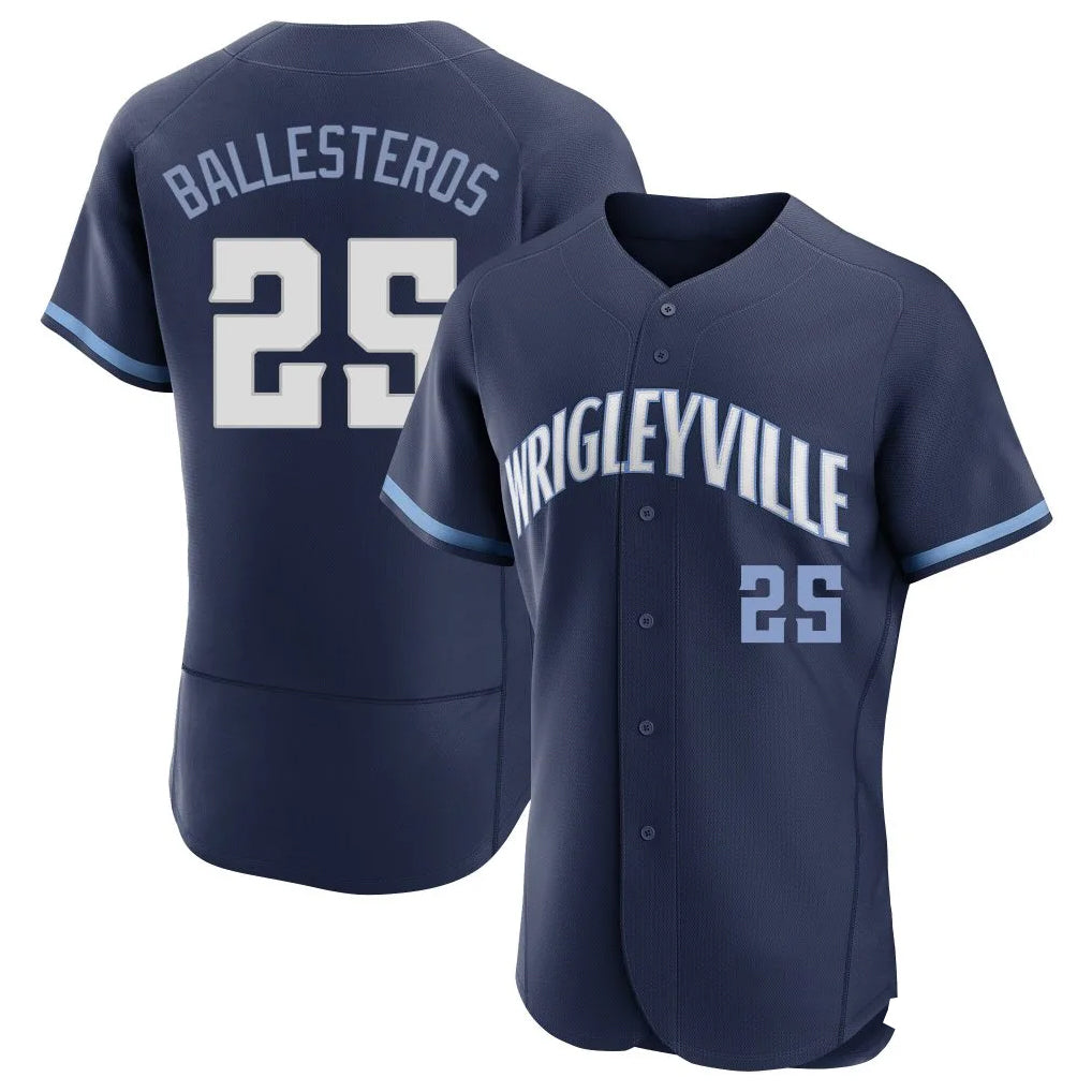Chicago Cubs #25 Moises Ballesteros Player Navy REYNOLDS City Connect Limited Elite Home Stitched Jerseys