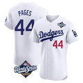 Los Angeles Dodgers #44 Andy Pages Player White REYNOLDS World Series Limited Elite Home Stitched Jerseys