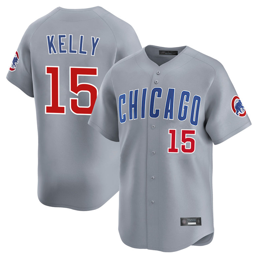 Chicago Cubs #15 Carson Kelly Player Gray REYNOLDS Road Limited Home Stitched Jerseys