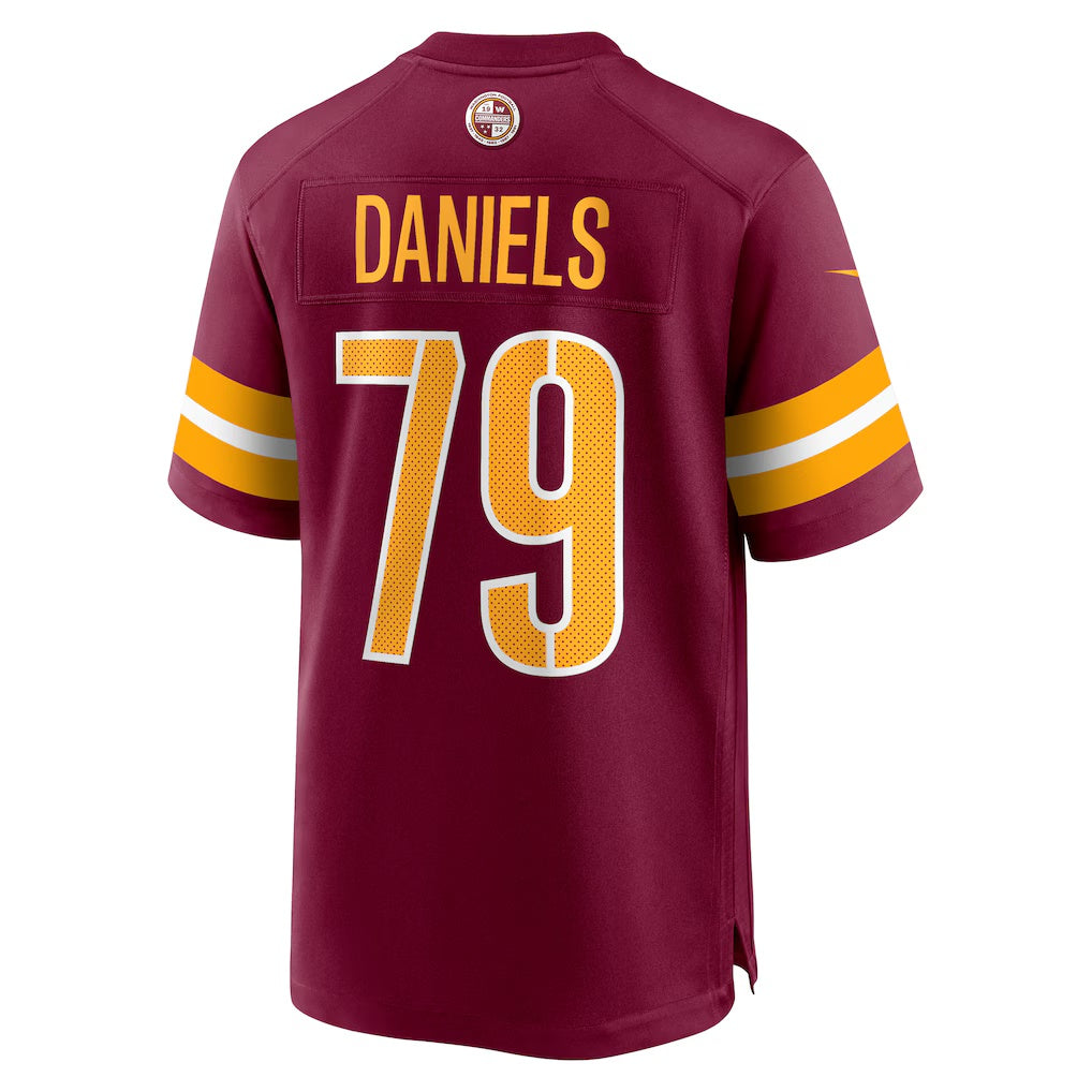 W.Commanders #79 Braeden Daniels Burgundy REYNOLDS Team Game Jersey