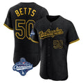 Los Angeles Dodgers #50 Mookie Betts Player Black REYNOLDS World Series Meet Snake Skin City Limited Elite Home Stitched Jerseys