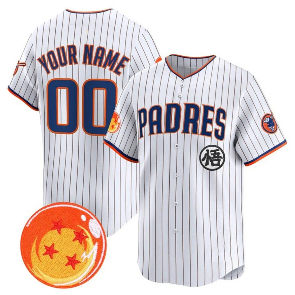 Custom San Diego Padres x Dragon Ball White REYNOLDS Vapor Premier Limited Jersey - All Stitched