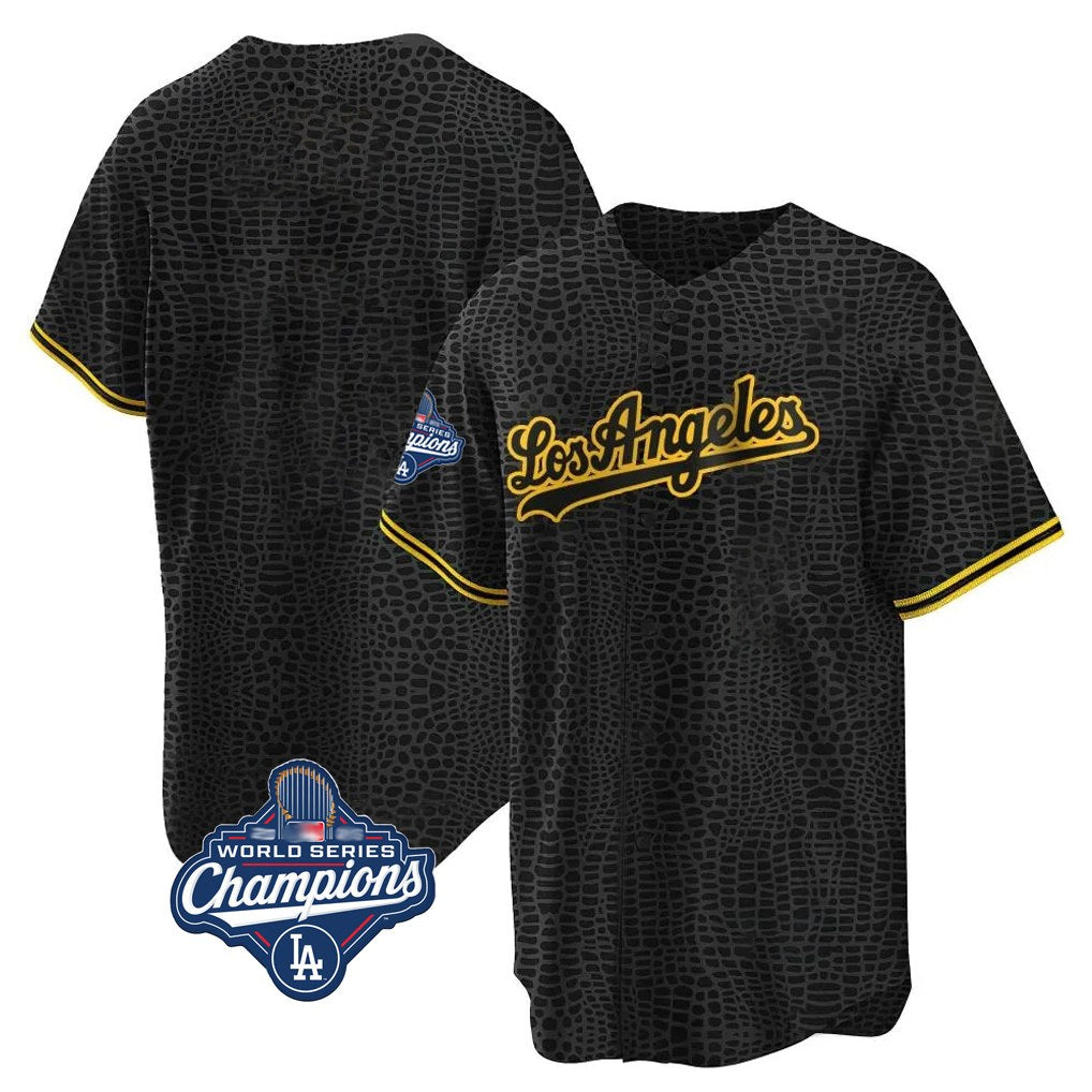 Los Angeles Dodgers Blank Player Black Gold REYNOLDS Limited Home World Series Meet Stitched Jerseys