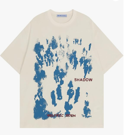 Aelfric Eden Oversized Graphic Tees Unisex Graffiti Print Shirts Inkjet Tee Top