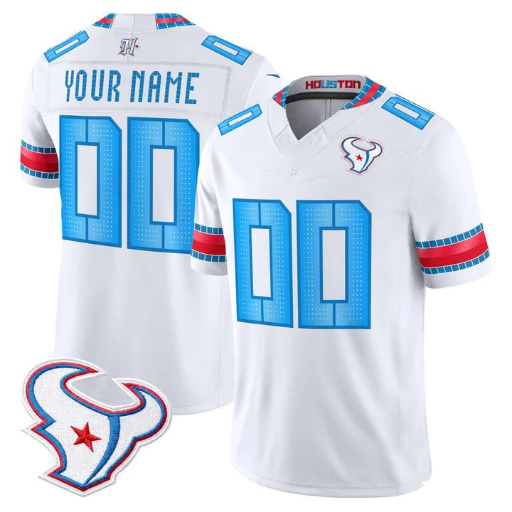 Custom H.Texans White 2026 Rivalries Vapor Limited Jersey - All Stitched Jersey REYNOLDS