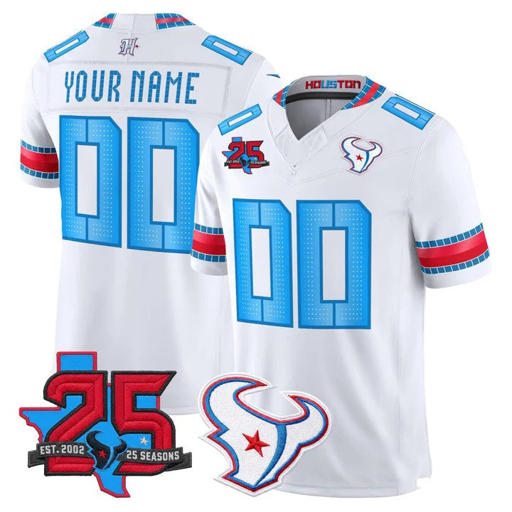 Custom H.Texans White Rivalries Jersey - All Stitched Jersey REYNOLDS