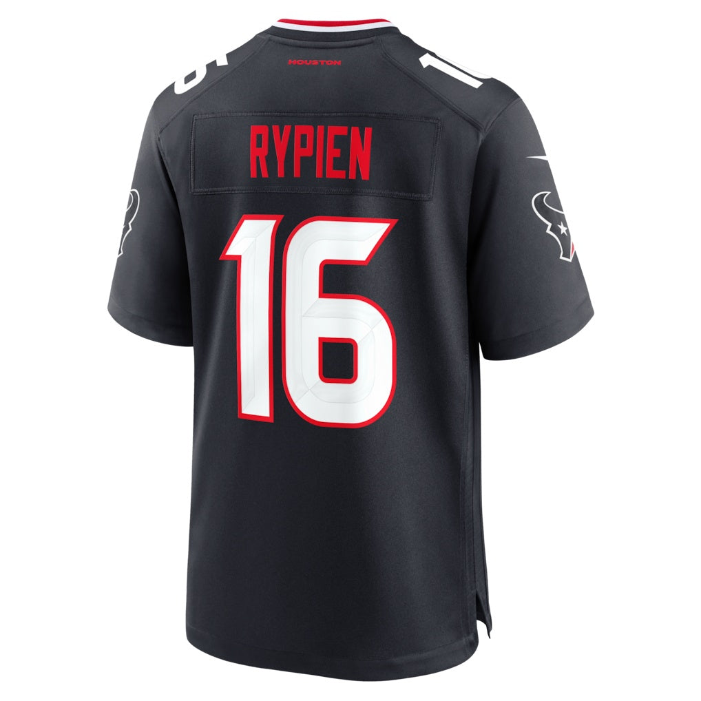 H.Texans #16 Brett Rypien Navy Team Game Jersey REYNOLDS