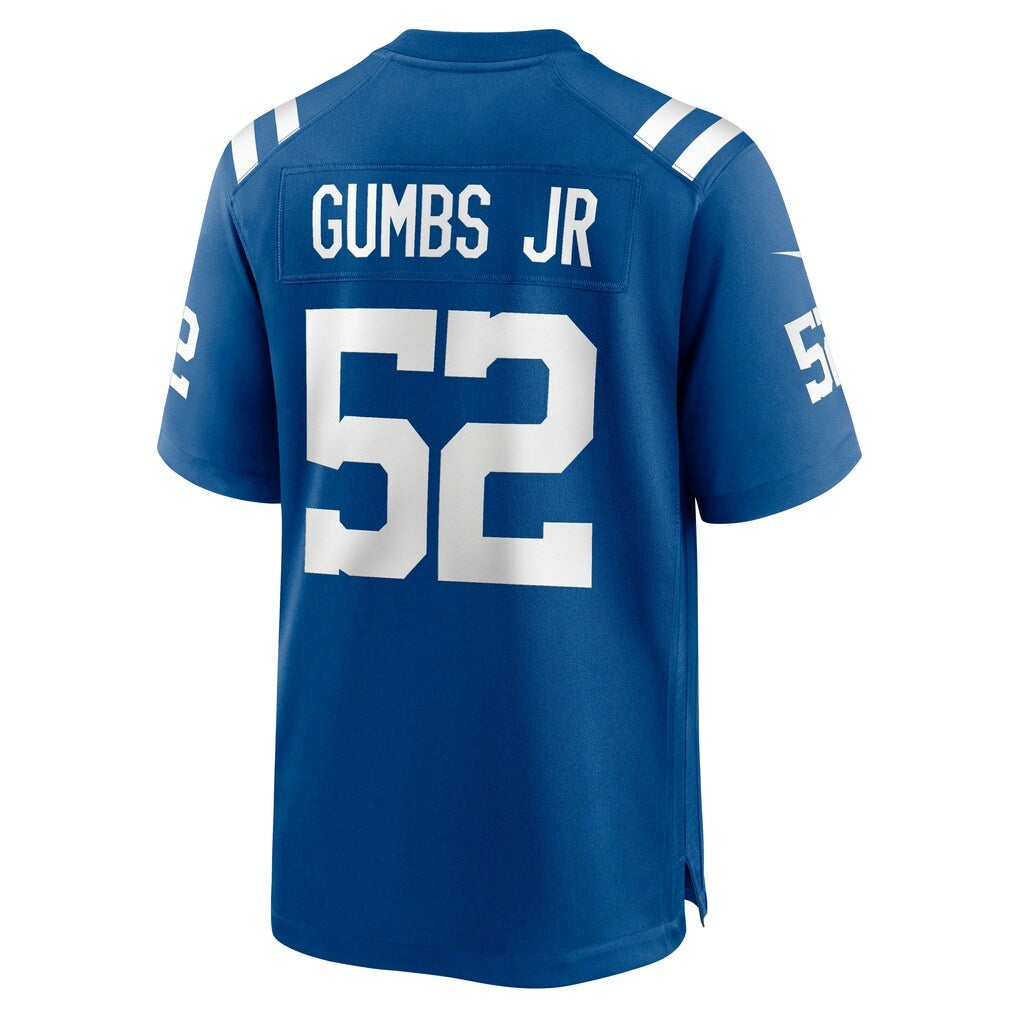IN.Colts #52 George Gumbs Jr. Royal Team Game Jersey REYNOLDS