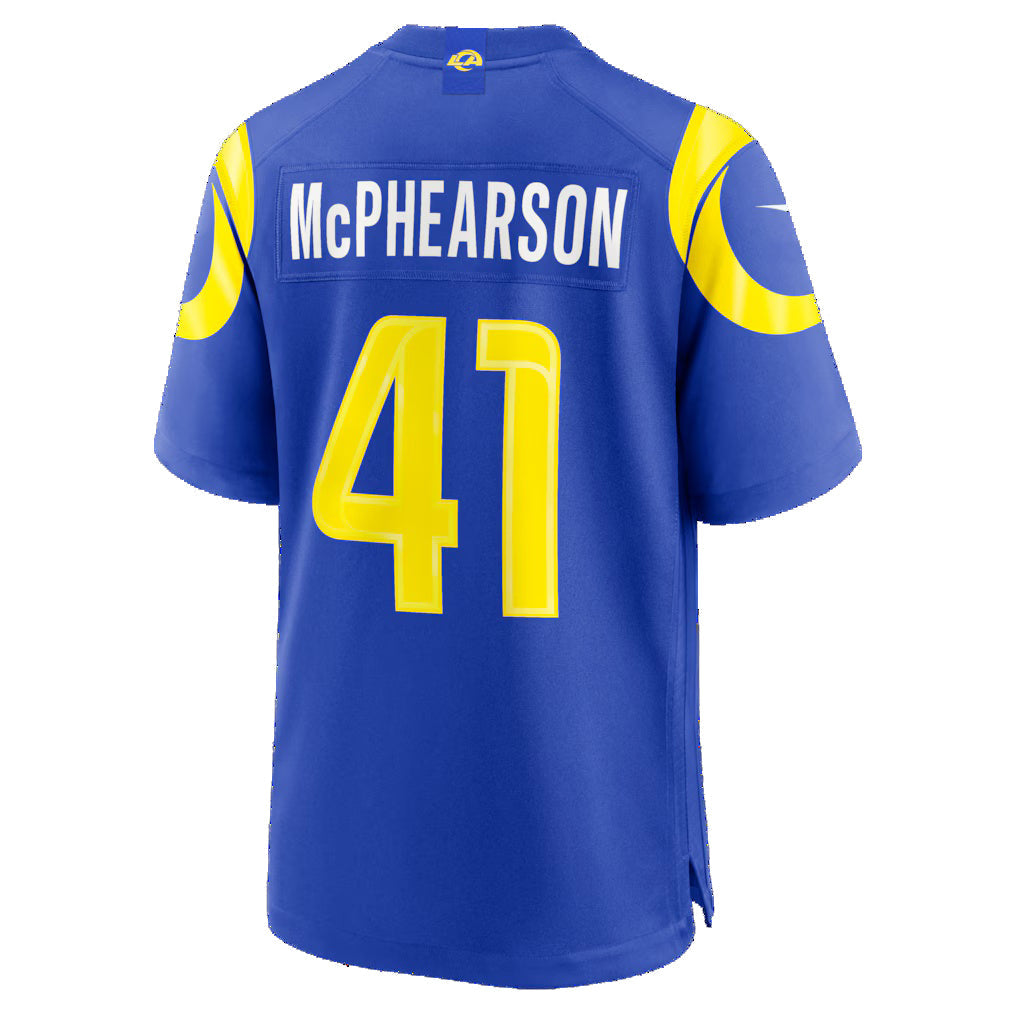 LA.Rams #41 Zech McPhearson Royal Team Game Jersey REYNOLDS