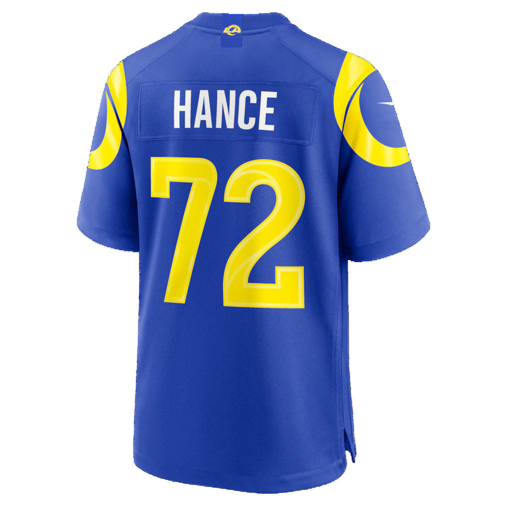 LA.Rams #72 Blake Hance Royal Team Game Jersey REYNOLDS