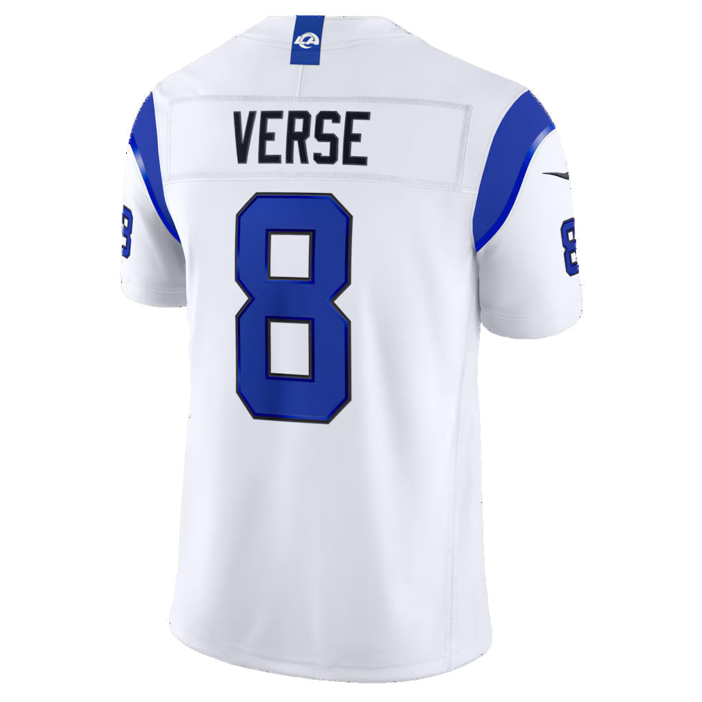 LA.Rams #8 Jared Verse White Alternate Fearsome White Vapor F.U.S.E. Stitched Limited Jersey REYNOLDS