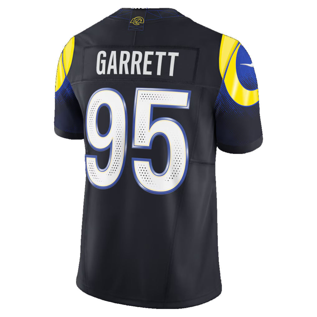 LA.Rams #95 Myles Garrett Dark Blue Rivalries Collection Stitched Limited Jersey REYNOLDS