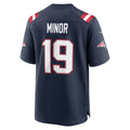 NE.Patriots #19 Kobee Minor Navy Team Game Jersey REYNOLDS