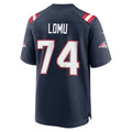 NE.Patriots #74 Caleb Lomu Navy Team Game Jersey REYNOLDS