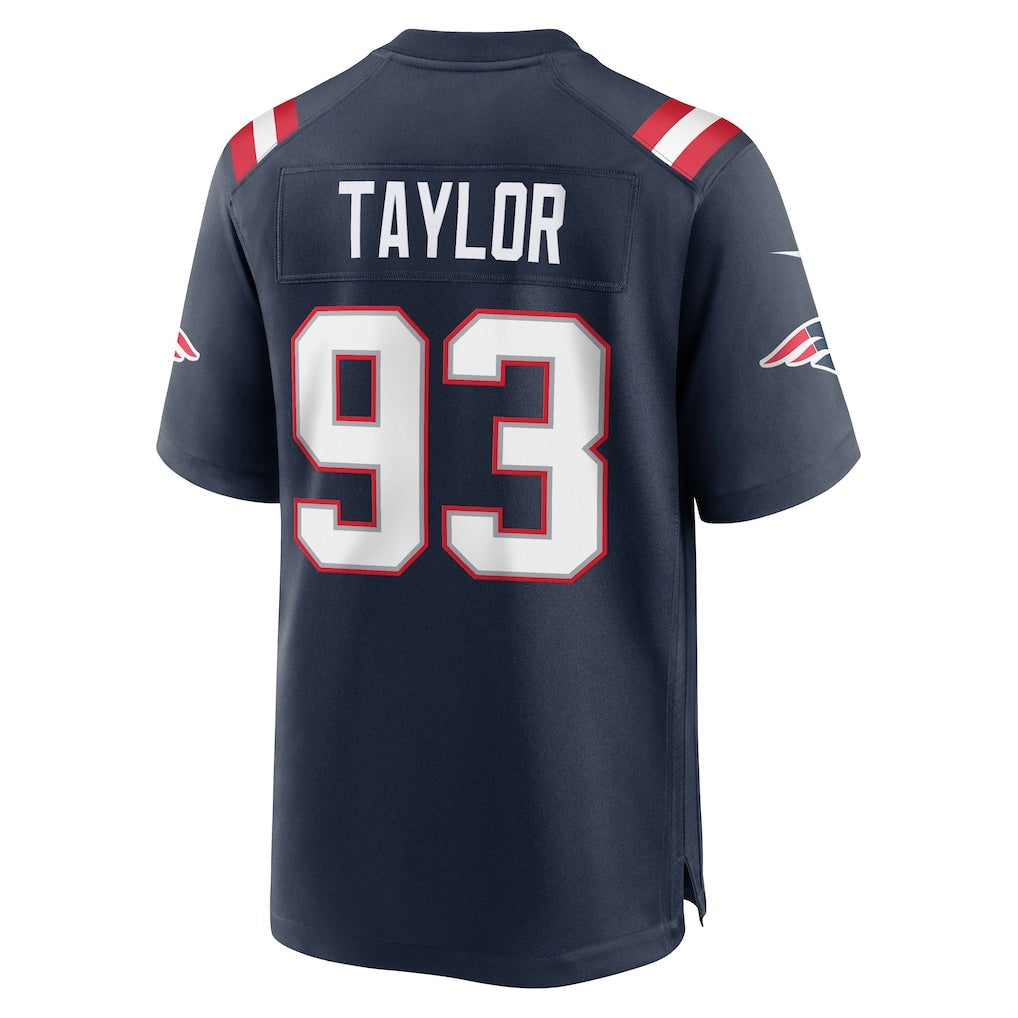 NE.Patriots #93 Leonard Taylor Navy Team Game Jersey REYNOLDS