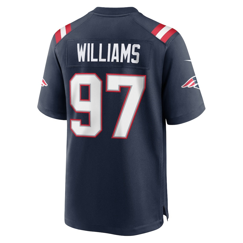 NE.Patriots #97 Milton Williams Navy Team Game Jersey REYNOLDS