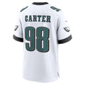 P.Eagles #98 Jalen Carter White Game Jersey REYNOLDS