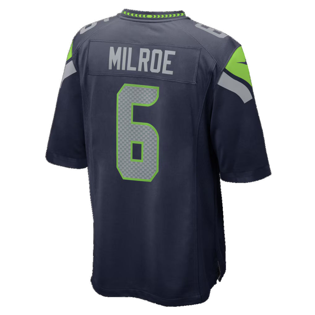 S.Seahawks #6 Jalen Milroe College Navy Team Game Jersey REYNOLDS
