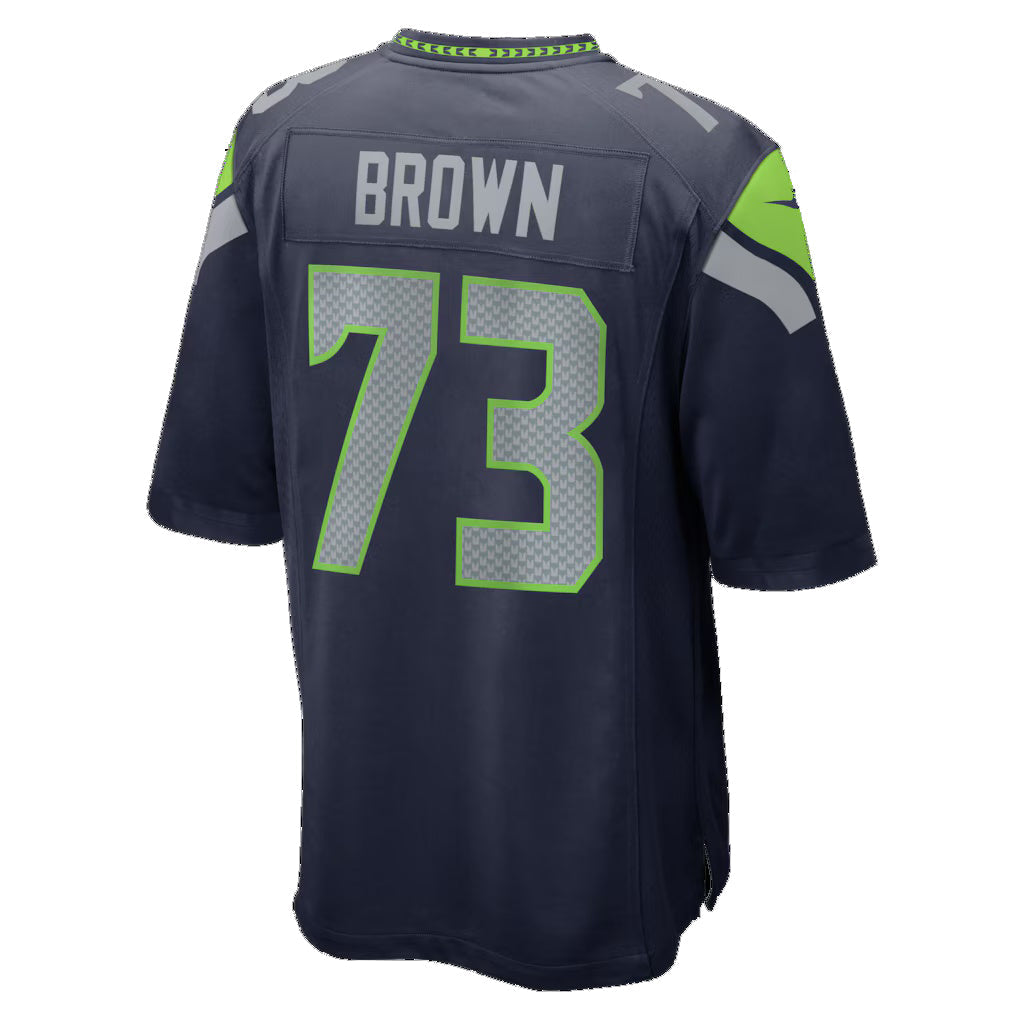 S.Seahawks #73 Logan Brown College Navy Team Game Jersey REYNOLDS