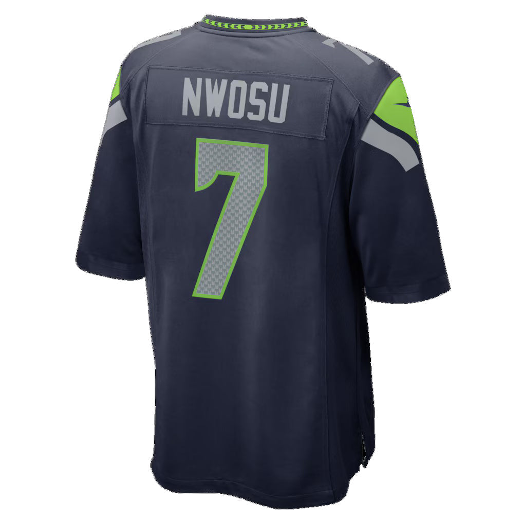 S.Seahawks #7 Uchenna Nwosu College Navy Team Game Jersey REYNOLDS