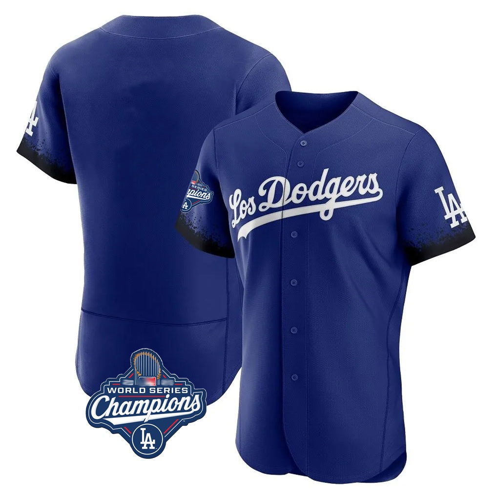 Los Angeles Dodgers Blank Player Royal REYNOLDS City Connect Elite Home World Series Meet Stitched Jerseys