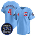 Chicago Cubs #4 Pete Crow-Armstrong Blue REYNOLDS 'Ryne Sandberg Tribute' Vapor Limited V2 Stitched Jersey