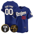 Custom Los Angeles Dodgers Vin Patch & Kobe Bryant Signature Vapor Premier Limited Jersey ¨C Royal REYNOLDS