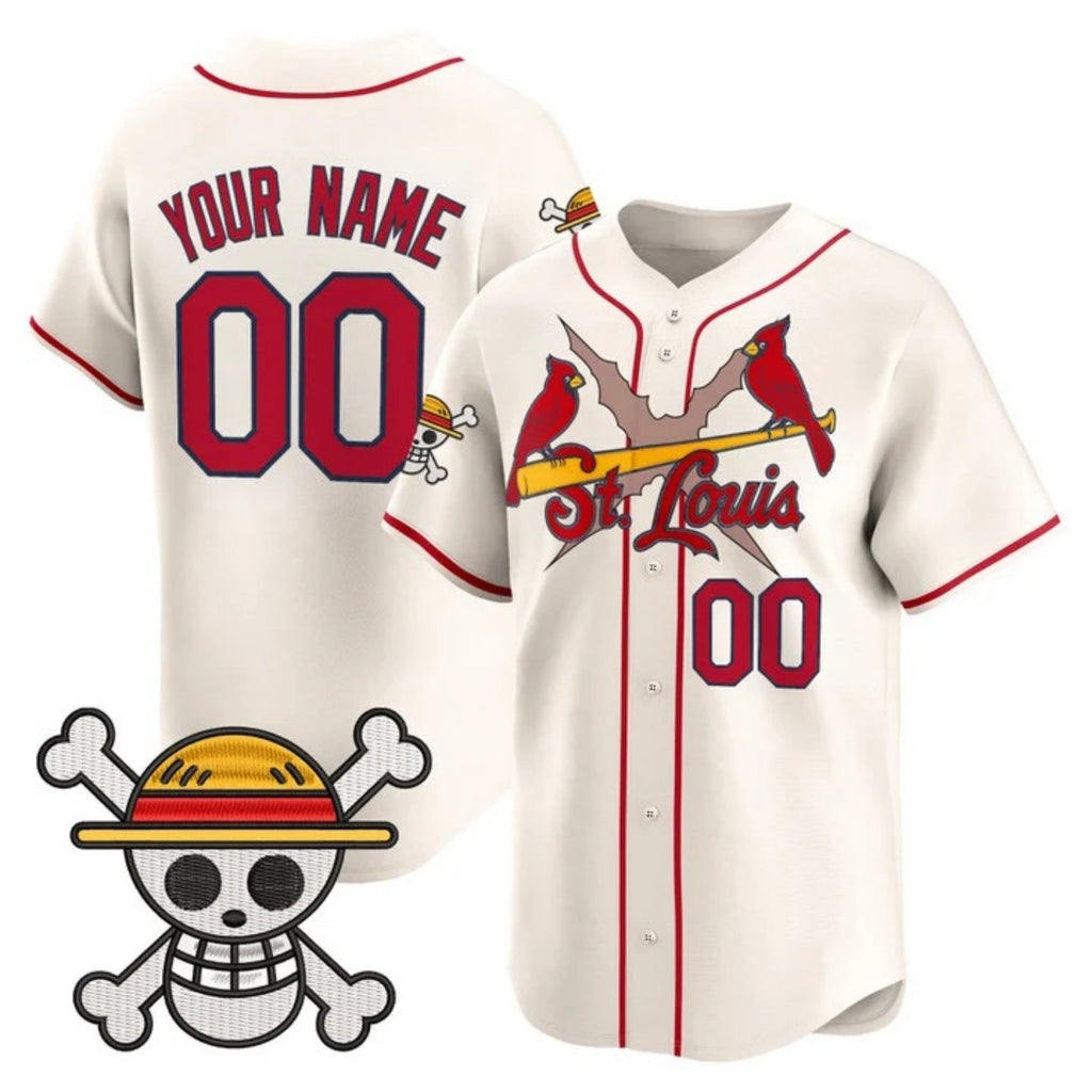 Custom St. Louis Cardinals x One Piece Cream REYNOLDS Vapor Premier Limited Jersey - Stitched