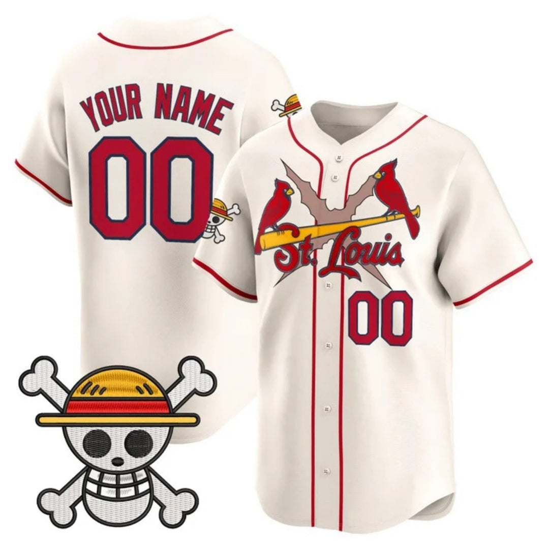 Custom St. Louis Cardinals x One Piece Cream REYNOLDS Vapor Premier Limited Jersey - Stitched