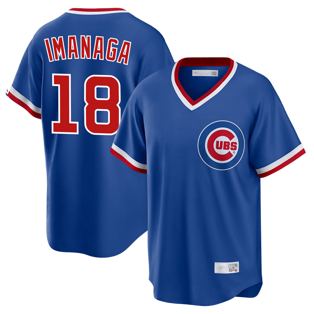 Chicago Cubs #18 Shota Imanaga Player Royal REYNOLDS T-shirt Cooperstown Collection Limited Stitched Jerseys