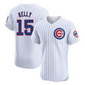 Chicago Cubs #15 Carson Kelly Player White REYNOLDS Limited Elite Home Game Stitched Jerseys