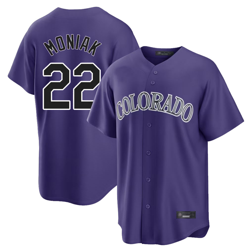 Colorado Rockies #22 Mickey Moniak Player Purple REYNOLDS Game Home Stitched Jerseys