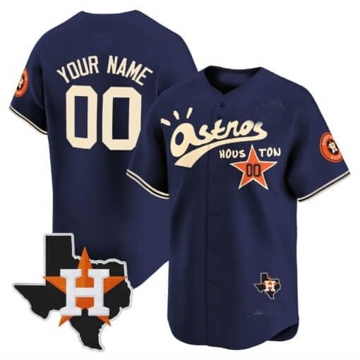Custom Houston Astros Cactus Jack Style Vapor Premier Limited Jersey ¨C Navy REYNOLDS