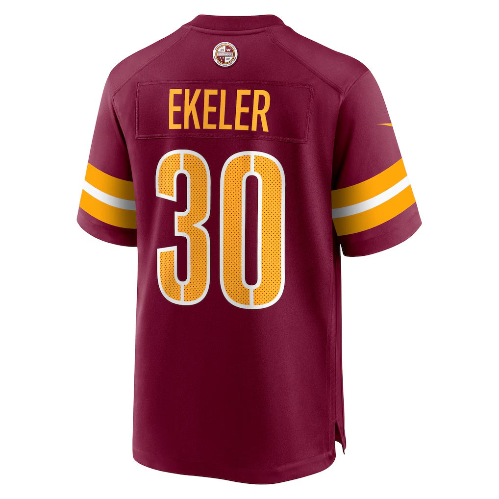 W.Commanders #30 Austin Ekeler Burgundy REYNOLDS Game Jersey