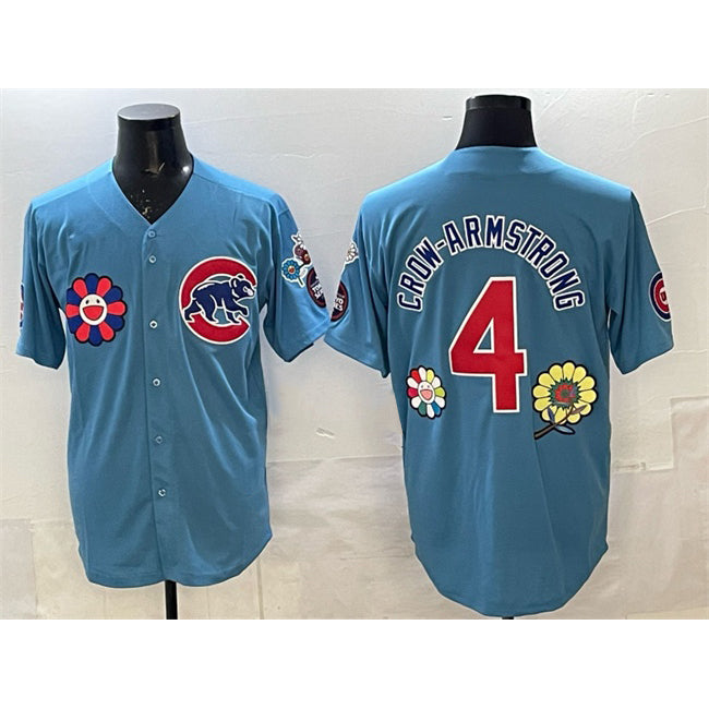 Chicago Cubs #4 Pete Crow-Armstrong Blue REYNOLDS 2025 Tokyo Series 2nd Alternate Limited Stitched Jersey