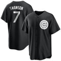 Chicago Cubs #7 Dansby Swanson Player Black REYNOLDS Game Stitched Jerseys