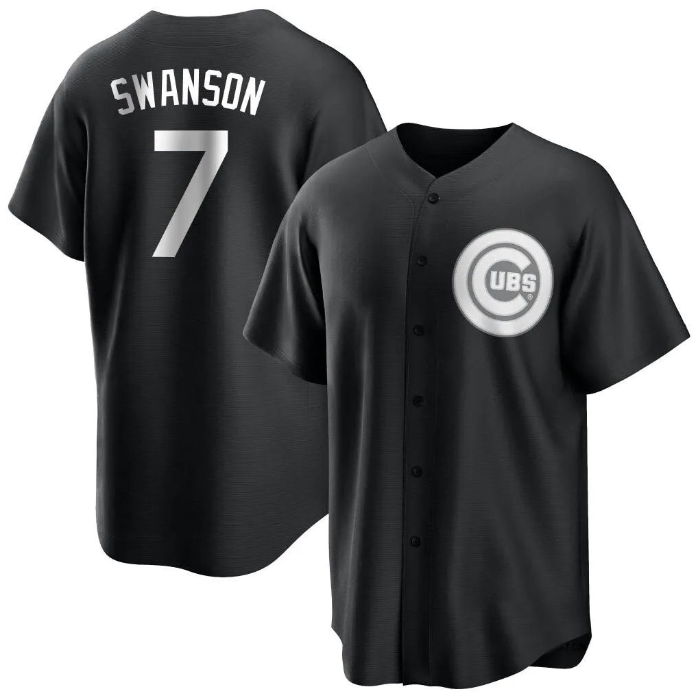 Chicago Cubs #7 Dansby Swanson Player Black REYNOLDS Game Stitched Jerseys