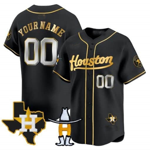 Custom Houston Astros Houston Rodeo Patch Vapor Premier Limited Jersey ¨C All Stitched-Black REYNOLDS