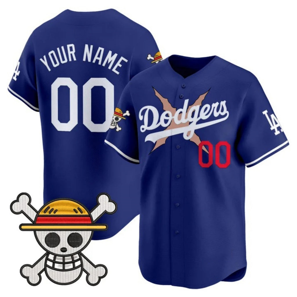 Custom Los Angeles Dodgers x One Piece Royal REYNOLDS Vapor Premier Limited Jersey - Stitched