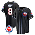 Chicago Cubs #8 Ian Happ Player Black REYNOLDS Fashion Out 150th Anniversary Game Stitched Jerseys